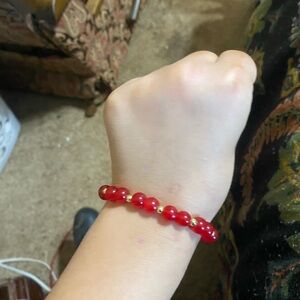 Red glass bead bracelet
